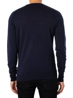 John Smedley Bobby V-Neck Knit - Midnight -Standout Fashion Shop 17072c
