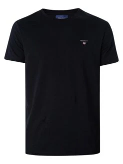GANT Plain Crew Neck T-Shirt - Black -Standout Fashion Shop 18909e 1