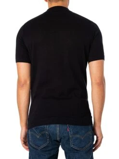 John Smedley Adrian Plain Polo Shirt - Black -Standout Fashion Shop 19148c