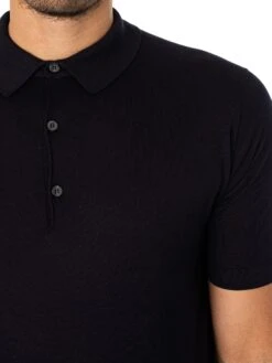 John Smedley Adrian Plain Polo Shirt - Navy -Standout Fashion Shop 19150d