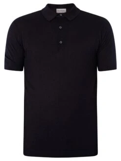John Smedley Adrian Plain Polo Shirt - Navy -Standout Fashion Shop 19150e