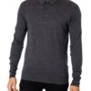 John Smedley Cotswold Longsleeved Polo Shirt - Charcoal