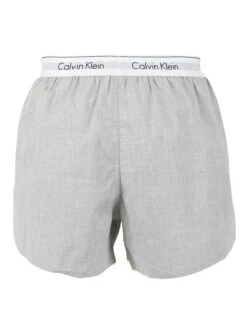 Calvin Klein 2 Pack Logo Slim Fit Woven Boxers - Black/Grey Heather -Standout Fashion Shop 26777d
