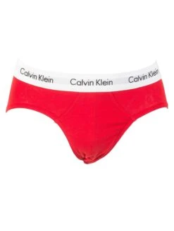Calvin Klein 3 Pack Cotton Stretch Briefs - White/Red/Blue -Standout Fashion Shop 27853d
