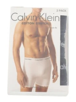 Calvin Klein 3 Pack Cotton Stretch Boxer Briefs - Black/Black -Standout Fashion Shop 29608f