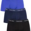 Calvin Klein 3 Pack Low Rise Trunks - Black/Blue Shadow/Cobalt Water