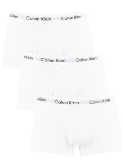 Calvin Klein 3 Pack Low Rise Trunks - White