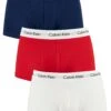 Calvin Klein 3 Pack Low Rise Trunks - White/Red Ginger/Pyro Blue