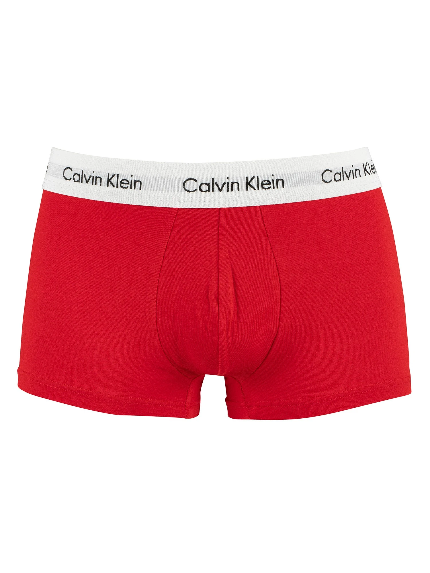 Calvin Klein 3 Pack Low Rise Trunks - White/Red Ginger/Pyro Blue 5 Calvin Klein 3 Pack Low Rise Trunks - White/Red Ginger/Pyro Blue - Image 5