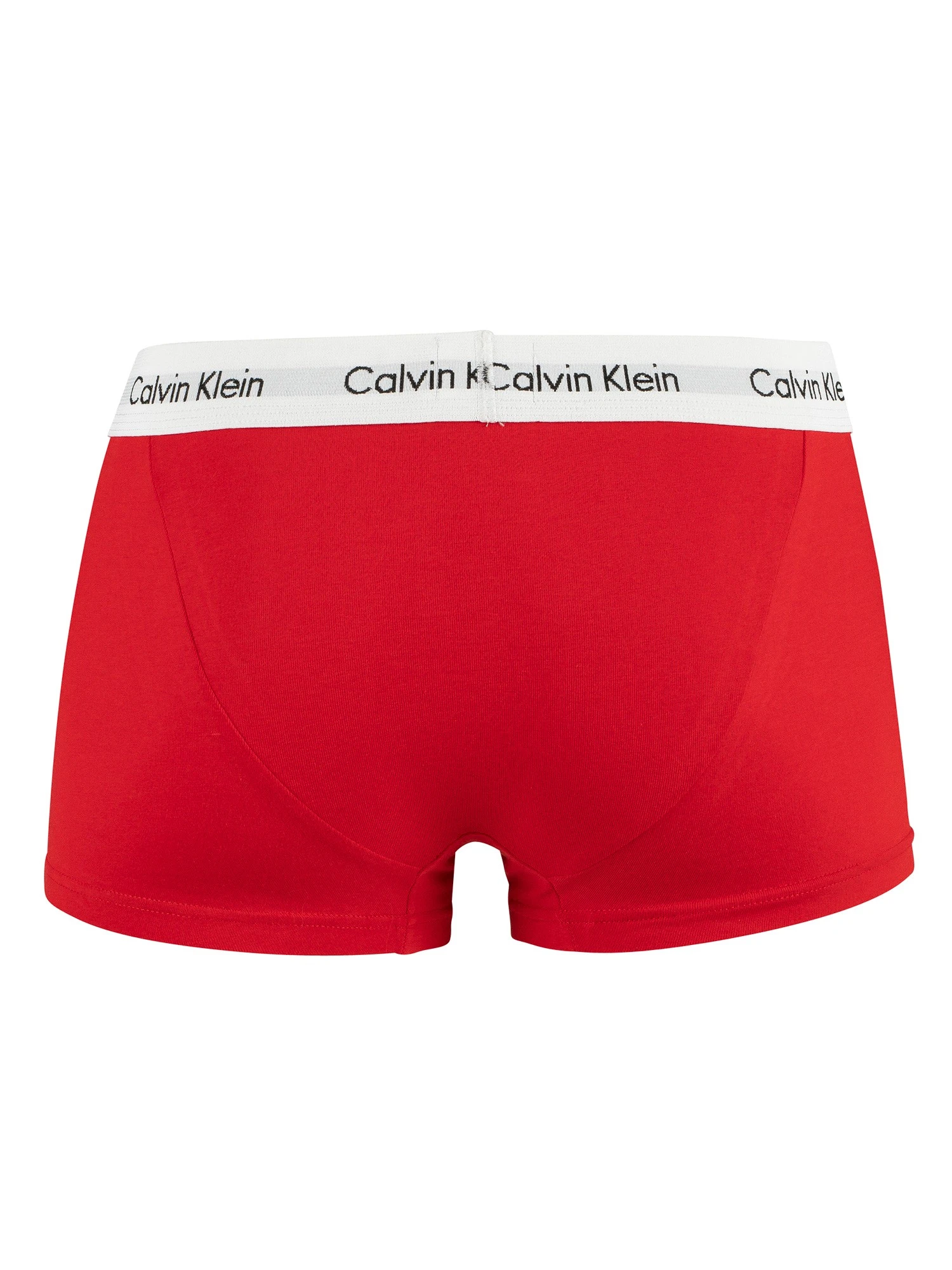 Calvin Klein 3 Pack Low Rise Trunks - White/Red Ginger/Pyro Blue 6 Calvin Klein 3 Pack Low Rise Trunks - White/Red Ginger/Pyro Blue - Image 6