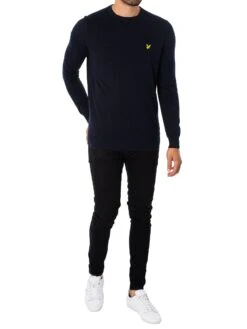 Lyle & Scott Cotton Merino Jumper - Dark Navy -Standout Fashion Shop 34194e 2