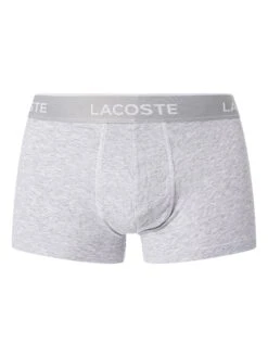 Lacoste 3 Pack Casual Trunks - White/Grey/Black -Standout Fashion Shop 36120e 1