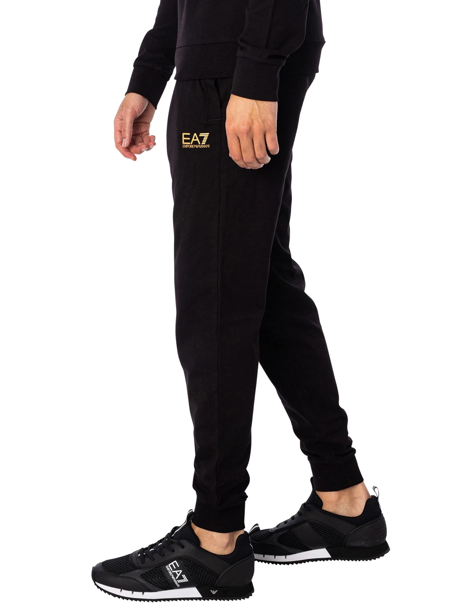 EA7 Logo Joggers - Black/Gold 2 EA7 Logo Joggers - Black/Gold - Image 2