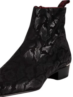 Jeffery West Zip Chelsea Leather Boots - Black Kala Snake -Standout Fashion Shop 38703h