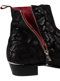 Jeffery West Zip Chelsea Leather Boots - Black Kala Snake -Standout Fashion Shop 38703j