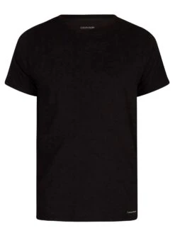 Calvin Klein 3 Pack Lounge Crew T-Shirts - Black/White/Grey Heather -Standout Fashion Shop 38792e