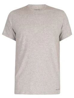 Calvin Klein 3 Pack Lounge Crew T-Shirts - Black/White/Grey Heather -Standout Fashion Shop 38792i