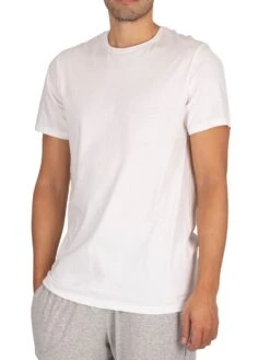 Calvin Klein 3 Pack Lounge Crew T-Shirts - Black/White/Grey Heather -Standout Fashion Shop 38792j