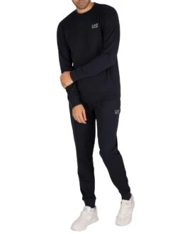 EA7 Small Logo Joggers - Night Blue -Standout Fashion Shop 38904f