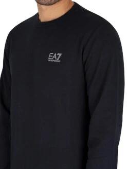 EA7 Logo Sweatshirt - Night Blue -Standout Fashion Shop 38908d