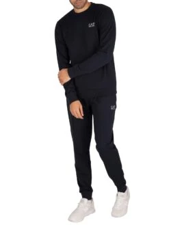 EA7 Logo Sweatshirt - Night Blue -Standout Fashion Shop 38908e