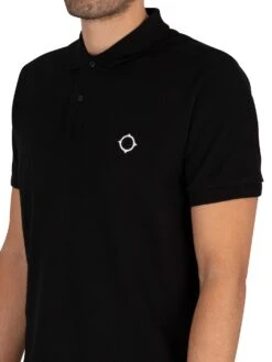 MA.STRUM Pique Polo Shirt - Jet Black -Standout Fashion Shop 39052d