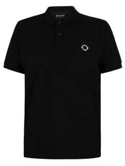MA.STRUM Pique Polo Shirt - Jet Black -Standout Fashion Shop 39052f