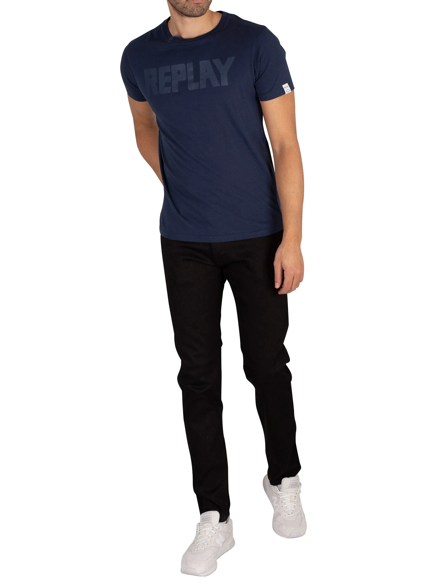 Replay Anbass Slim Jeans - Black Modal Power Stretch Denim 6 Replay Anbass Slim Jeans - Black Modal Power Stretch Denim - Image 6