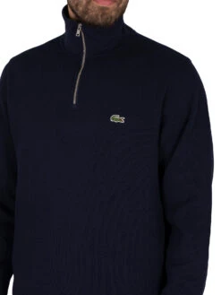 Lacoste Zip Collar Sweatshirt - Blue Marine -Standout Fashion Shop 39144d