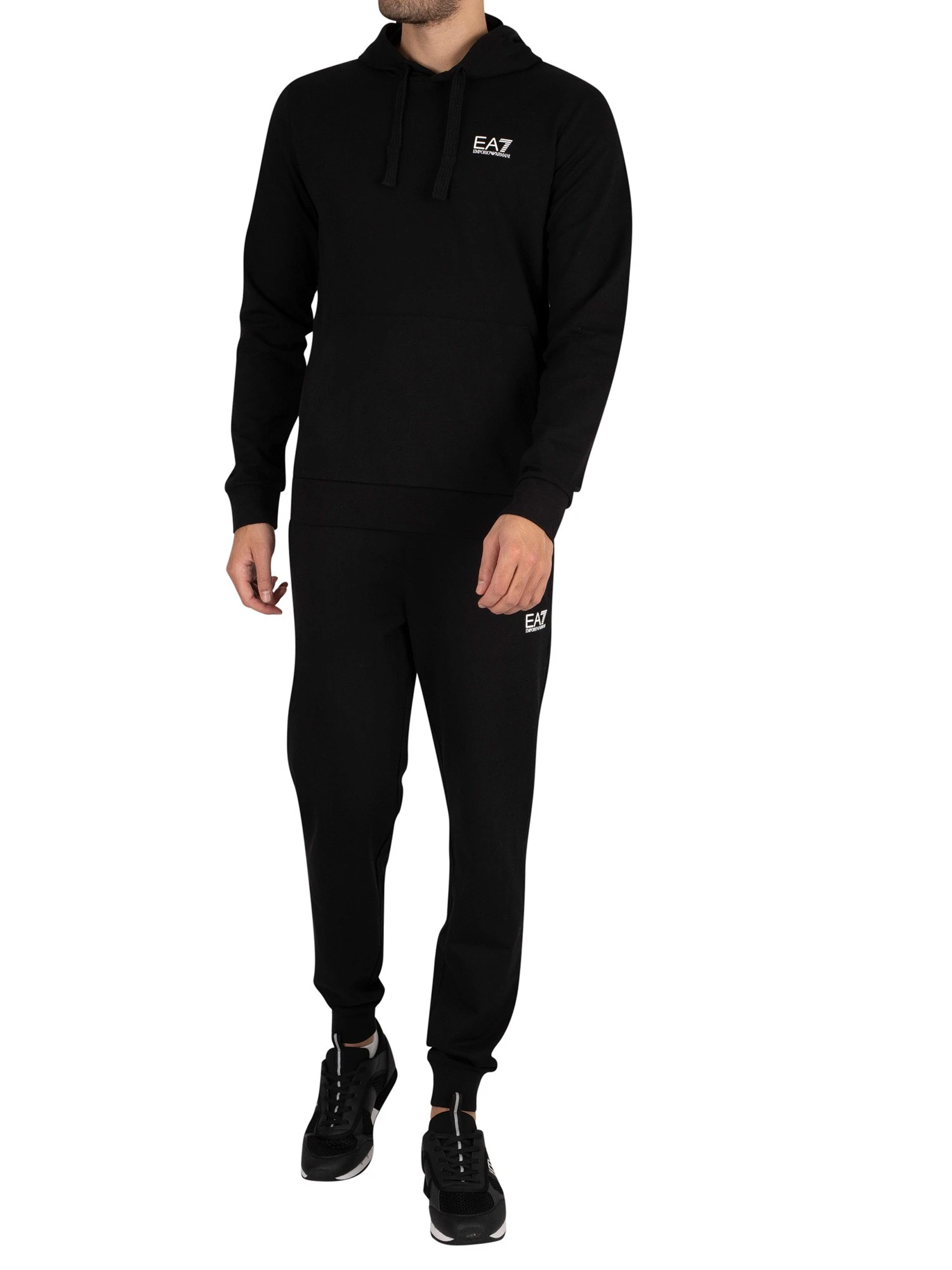 EA7 Logo Jersey Pullover Hoodie - Black 5 EA7 Logo Jersey Pullover Hoodie - Black - Image 5