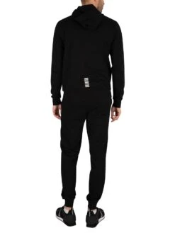 EA7 Zip Hoodie Jersey Tracksuit - Black -Standout Fashion Shop 39234c