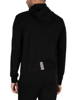 EA7 Zip Hoodie Jersey Tracksuit - Black -Standout Fashion Shop 39234j