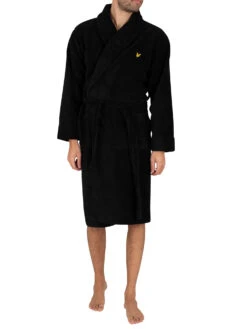 Lyle & Scott Lucas Towelling Robe - Black