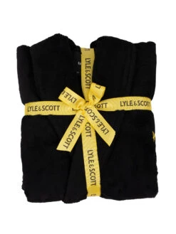 Lyle & Scott Lucas Towelling Robe - Black -Standout Fashion Shop 39442e