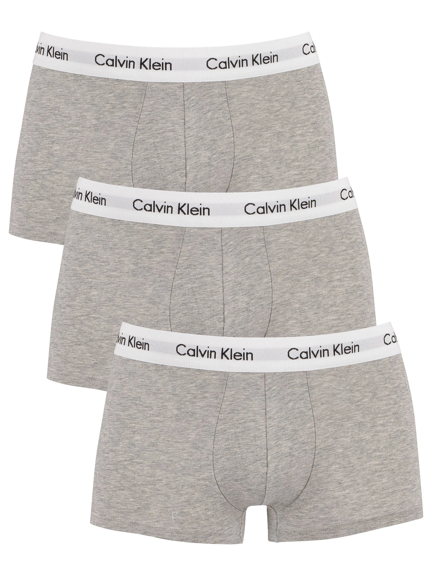 Calvin Klein 3 Pack Low Rise Trunks - Grey Heather 1 Calvin Klein 3 Pack Low Rise Trunks - Grey Heather