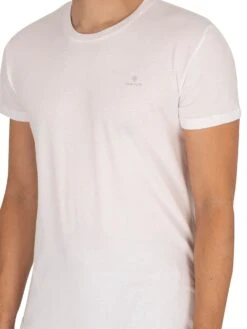 GANT 2 Pack Essentials Lounge T-Shirts - White -Standout Fashion Shop 40557d