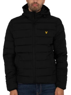 Lyle & Scott Lightweight Puffer Jacket - Jet Black -Standout Fashion Shop 40632g