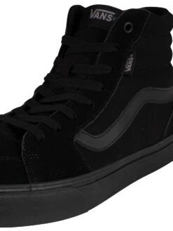 Vans Filmore Hi Suede Trainers - Black/Black -Standout Fashion Shop 40703h
