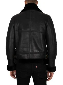 Schott Leather Sherpa Jacket - Black -Standout Fashion Shop 40890c