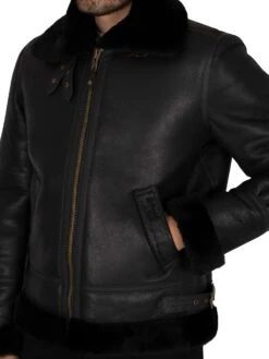 Schott Leather Sherpa Jacket - Black -Standout Fashion Shop 40890d