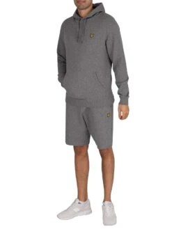 Lyle & Scott Logo Pullover Hoodie - Mid Grey Marl -Standout Fashion Shop 41213e 1