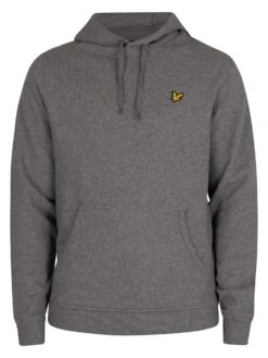 Lyle & Scott Logo Pullover Hoodie - Mid Grey Marl -Standout Fashion Shop 41213f