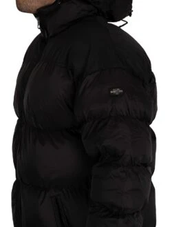 Schott 2190 Max Puffer Jacket - Black/Black -Standout Fashion Shop 41394g
