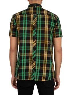 Trojan Check Woven Shortsleeved Shirt - Black -Standout Fashion Shop 41545c