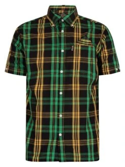 Trojan Check Woven Shortsleeved Shirt - Black -Standout Fashion Shop 41545e
