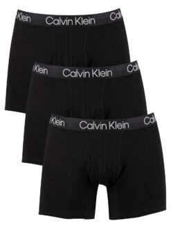 Calvin Klein 3 Pack Modern Structure Boxer Briefs - Black