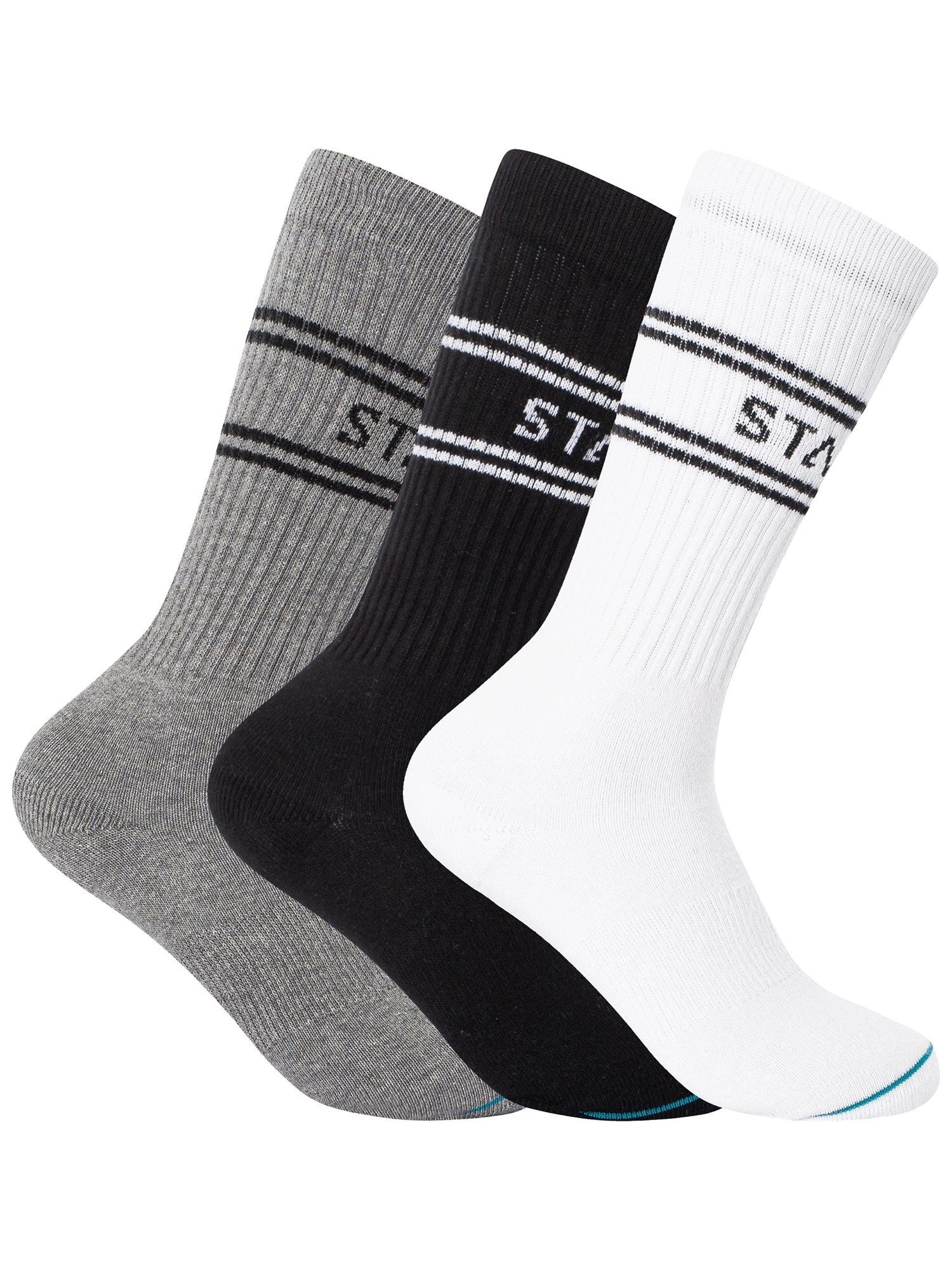 Stance 3 Pack Casual Basic Socks - Black/White/Grey 1 Stance 3 Pack Casual Basic Socks - Black/White/Grey