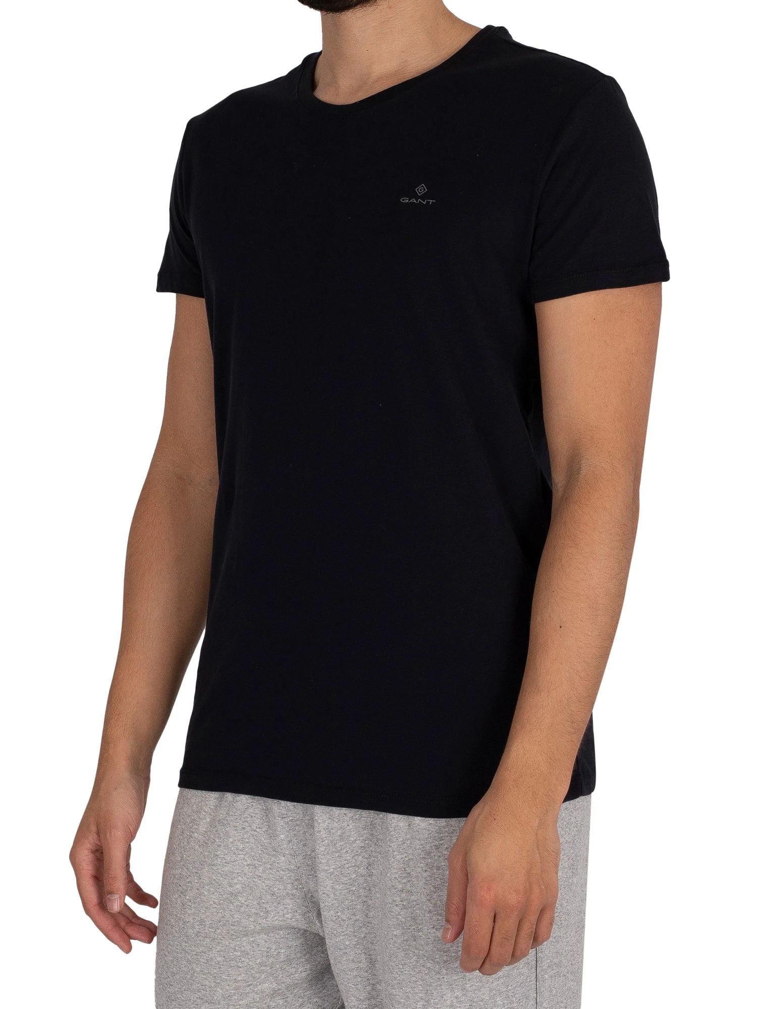 GANT 2 Pack Lounge Essentials T-Shirt - Black/White 6 GANT 2 Pack Lounge Essentials T-Shirt - Black/White - Image 6