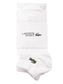 Lacoste Sport 3 Pack Short Socks - White 15 Lacoste Sport 3 Pack Short Socks - White -Standout Fashion Shop 42175h