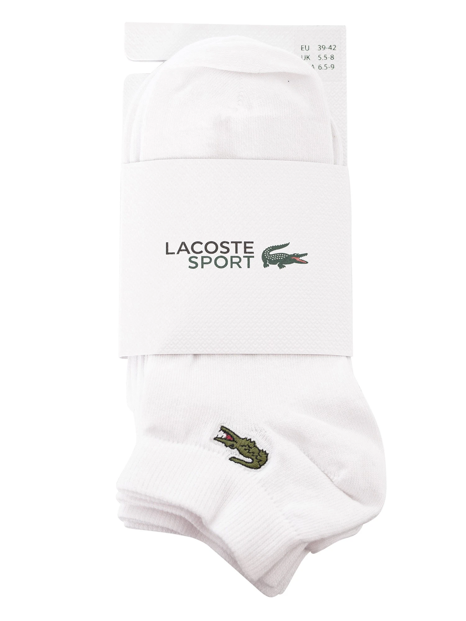 Lacoste Sport 3 Pack Short Socks - White 8 Lacoste Sport 3 Pack Short Socks - White - Image 8